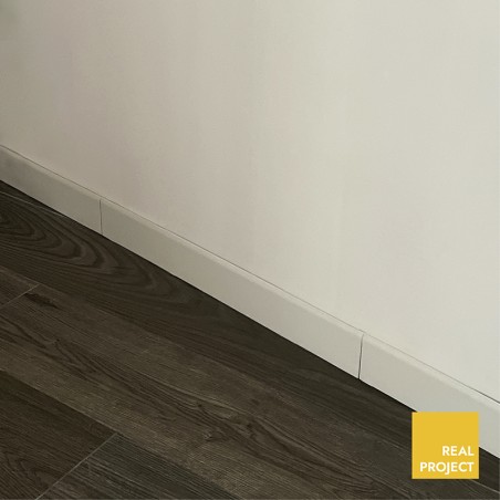 Rodapé Porcelânico Branco Mate 8x60