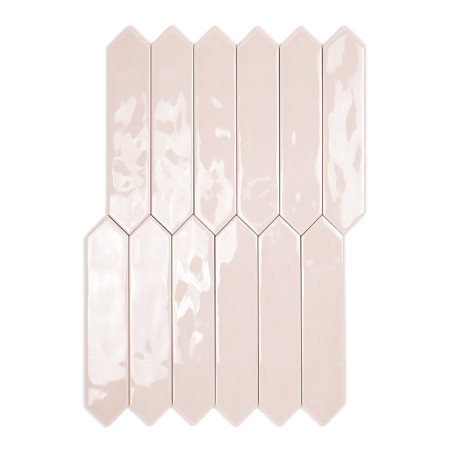 Ladrilhos hexagonais alongados rosa claro brilhantes formam um padrão escalonado, criando uma superfície moderna e elegante, ide Ladrilhos hexagonais alongados rosa claro brilhantes formam um padrão escalonado, criando uma superfície moderna e elegante, ide