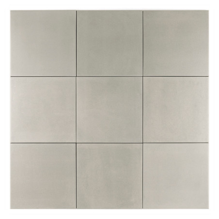 Neuf carrés de carreaux gris forment une grille, chaque carreau étant uniformément coloré et disposé symétriquement, créant un m