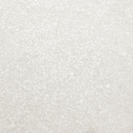Gray terrazzo tile displays a pattern of scattered white speckles, creating a subtle textured appearance, typically seen in mini