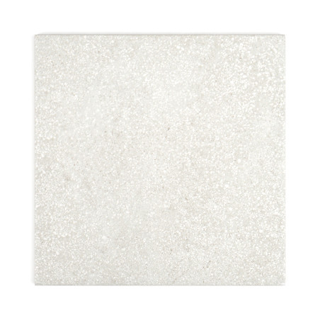 A square tile displays a subtle, speckled pattern with a light gray texture, set against a plain white background.