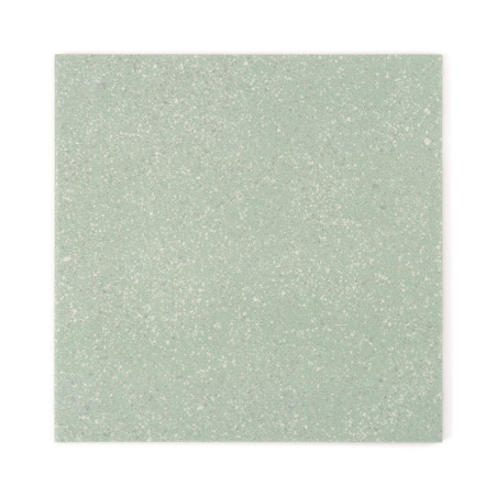 Un azulejo cuadrado muestra una sutil textura moteada, con un tono verde suave, que crea una apariencia neutra y relajante. Un azulejo cuadrado muestra una sutil textura moteada, con un tono verde suave, que crea una apariencia neutra y relajante.