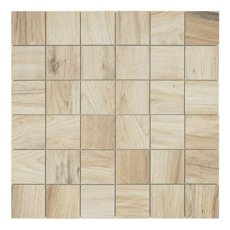 Les carreaux carrés affichent un motif de grain de bois naturel, disposés dans une grille 6x6. Les teintes de chaque carrelage v Les carreaux carrés affichent un motif de grain de bois naturel, disposés dans une grille 6x6. Les teintes de chaque carrelage v