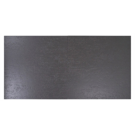 A rectangular, smooth, dark gray tile with a subtle textured finish lies flat. Its designed for interior or exterior surfaces.