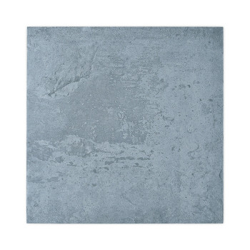 Un carreau carré à la texture rugueuse et inégale affiche des teintes tachetées de gris et de bleu, ressemblant à de la pierre n
