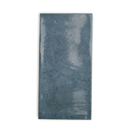 Carreau de céramique rectangulaire, présentant une surface bleu-gris brillante et trouble. apparaît sur un fond blanc uni. Carreau de céramique rectangulaire, présentant une surface bleu-gris brillante et trouble. apparaît sur un fond blanc uni.