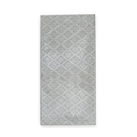 Le carreau rectangulaire présente un motif de treillis géométrique dans des tons gris clair, sur un fond doux et texturé, adapté Le carreau rectangulaire présente un motif de treillis géométrique dans des tons gris clair, sur un fond doux et texturé, adapté