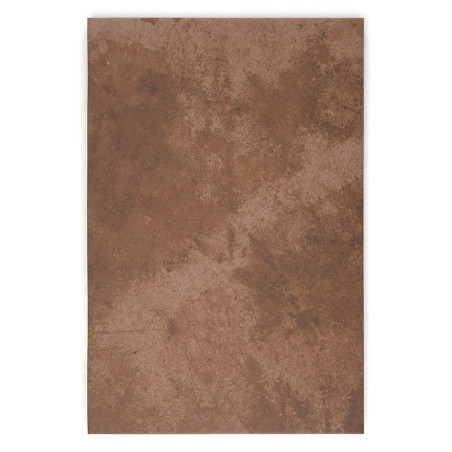 A rectangular tile featuring a textured, brown surface with a mottled pattern. it lies flat against a plain white background. A rectangular tile featuring a textured, brown surface with a mottled pattern. it lies flat against a plain white background.