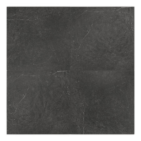 Azulejo de pizarra de color gris oscuro con sutiles vetas, dividido en cuatro tramos. La superficie tiene un aspecto mate y text