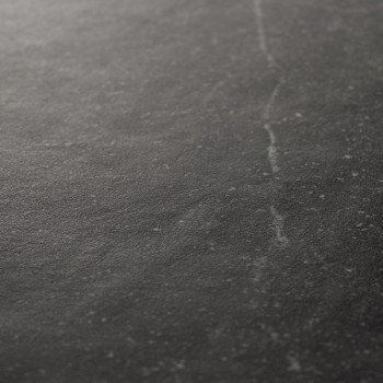 The tile is dark gray with a matte finish, exhibiting subtle speckled patterns and faint linear marbling, suggesting a stone-lik