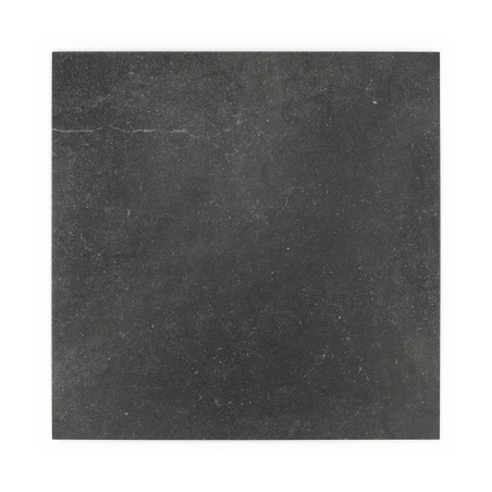 A square, dark slate tile displays subtle white speckles and faint lines, suggesting a natural stone texture. The tile rests aga