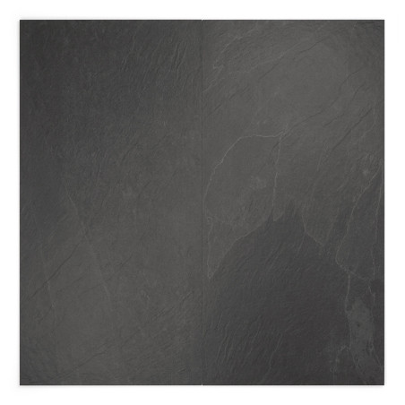 Ladrilho retangular cinza escuro exibindo texturas sutis de pedra natural, lembrando ardósia. Ele fica plano, provavelmente dest Ladrilho retangular cinza escuro exibindo texturas sutis de pedra natural, lembrando ardósia. Ele fica plano, provavelmente dest