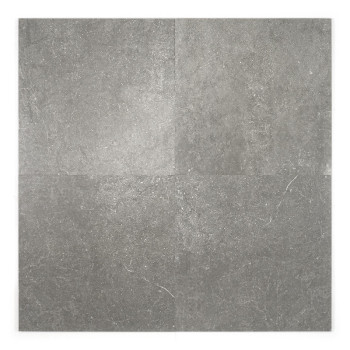 Carrelage de sol carré gris présentant une texture subtile semblable à celle de la pierre, semblant solide et uniforme, sur un f