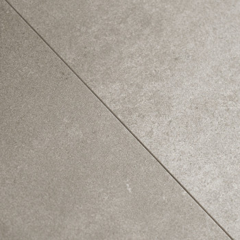 Un carreau rectangulaire gris clair repose à plat, présentant une surface lisse et légèrement texturée avec une ligne de démarca