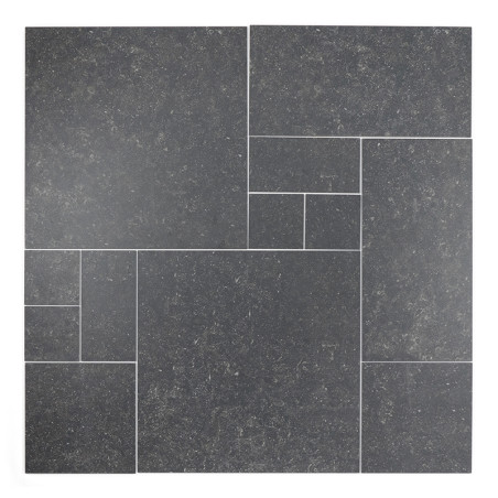 O ladrilho cinza escuro apresenta seções retangulares de vários tamanhos com manchas sutis, criando um padrão geométrico aleatór O ladrilho cinza escuro apresenta seções retangulares de vários tamanhos com manchas sutis, criando um padrão geométrico aleatór