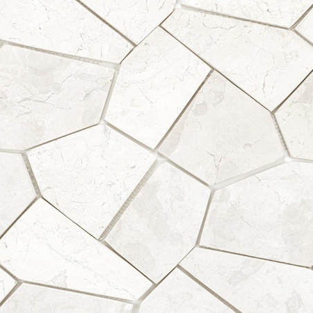 Zeshoekige stenen tegels sluiten naadloos op elkaar aan en vormen een geometrisch patroon. Het gestructureerde witte oppervlak m Zeshoekige stenen tegels sluiten naadloos op elkaar aan en vormen een geometrisch patroon. Het gestructureerde witte oppervlak m