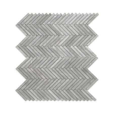 Azulejos de piedra gris dispuestas en zigzag, entrelazadas para formar una superficie geométrica texturizada. Sin contexto circu