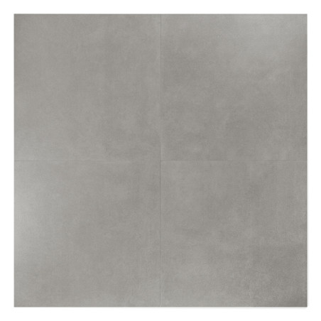 A smooth, matte gray tile with slight texture appears evenly divided into four quadrants, suggesting a modern, minimalist design