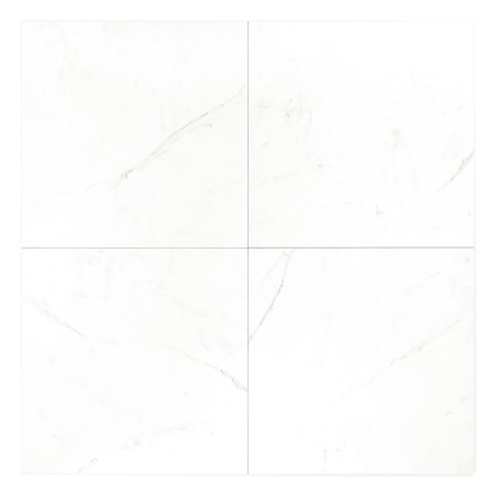 azulejos de cerámica blanca con sutiles vetas grises se unen formando una cuadrícula. La superficie es lisa y brillante, apta pa