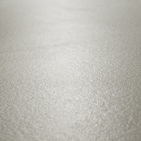 A textured, light gray tile surface appears smooth yet subtly grainy, reflecting soft light in a neutral, minimalistic setting.