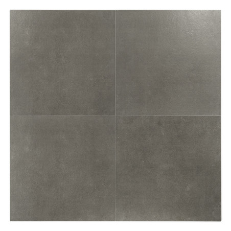 Eine dunkelgraue, glatte, quadratische Keramikfliese mit leichter Textur. durch schwache Linien in kleinere Quadrate unterteilt, Eine dunkelgraue, glatte, quadratische Keramikfliese mit leichter Textur. durch schwache Linien in kleinere Quadrate unterteilt,