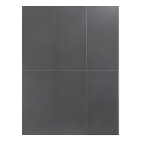 Un ensemble de six carreaux rectangulaires gris foncé élégants disposés selon un motif en grille, créant un design moderne et mi