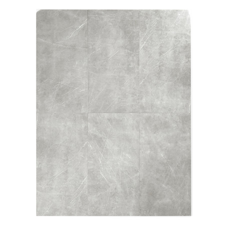 Un azulejo rectangular con una superficie lisa, gris, similar al mármol, se asienta en un entorno circundante indefinido, mostra