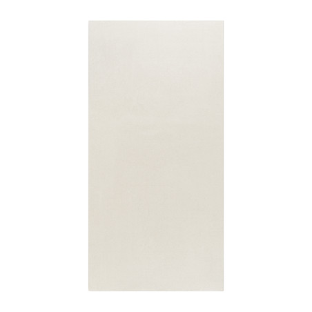 A rectangular, off-white tile stands alone against a plain background, conveying simplicity and minimalism in its design. No tex