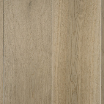 Drie houten vloertegels liggen naast elkaar en laten een natuurlijke, licht eikenhouten textuur zien met subtiele nerfpatronen i