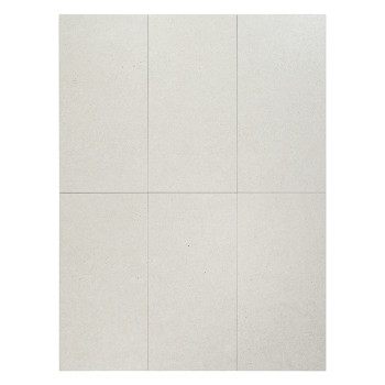 Le carreau rectangulaire présente une surface lisse gris clair avec des mouchetures subtiles, sur un fond blanc.