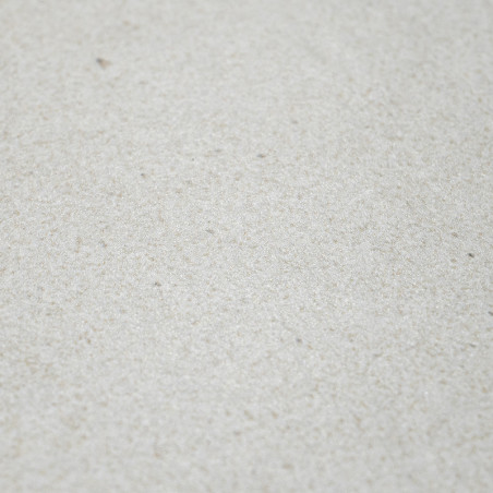 Le carreau est texturé d'une couleur beige clair, posé à plat car il recouvre une surface, montrant de subtiles taches sous l'éc