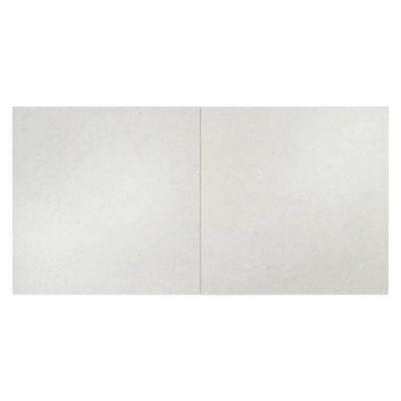 Two adjacent light gray tiles sit side by side, forming a seamless, flat surface, suitable for flooring or wall installation. Two adjacent light gray tiles sit side by side, forming a seamless, flat surface, suitable for flooring or wall installation.