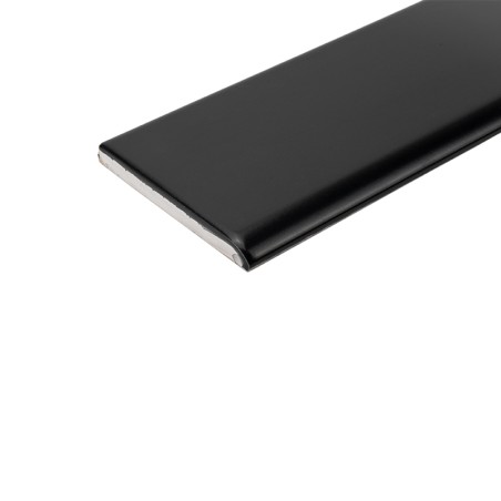 Zwarte Satijnen Porseleinen Plint 8x60 cm